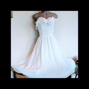 Vintage 80's Gunne Sax Dress White